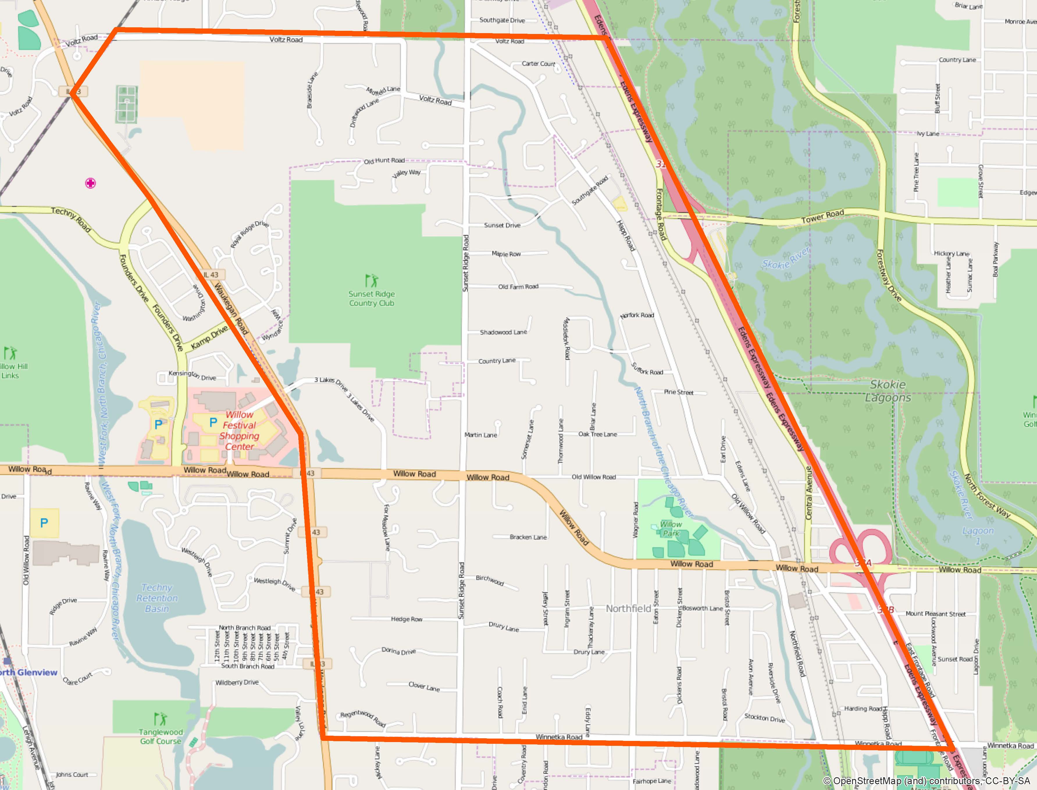 Northfield Park District Boundary Map