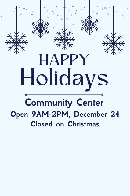 Holiday Hours - Closed Christmas, Open 9am-2pm on 12/24